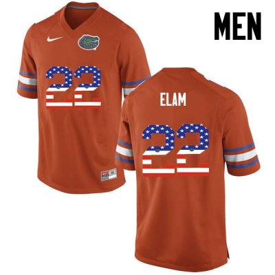 Men's Florida Gators #22 Matt Elam NCAA Nike Orange USA Flag Fashion Authentic Stitched College Football Jersey NSB4862ZF